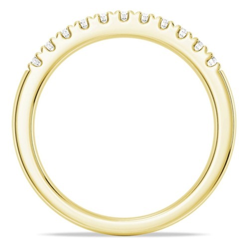 Msblue Moissanite Wedding Anniversary Band Ring Womens 9 Gold 2mm Stackable Pave — image 5 of 8